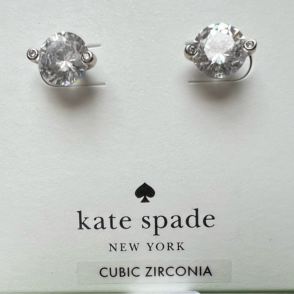 Stunning Kate Spade large cubic zirconia studs earrings.